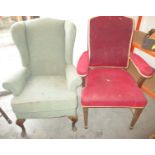 Two upholstered armchairs