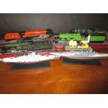 A qty of model trains and boats