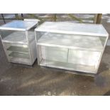 Two glazed shop display counter cabinets