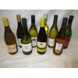 9 vintage bottles of white wine