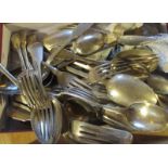 A quantity of Victorian sterling silver flatwares most by J&A Savory, approx. 2550g