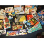 A large quantity of vintage toys and games