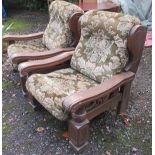 Two vintage deep club style chairs
