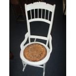 A painted rocking chair