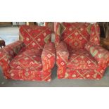 A pair of Art Deco upholstered armchairs