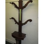 An Edwardian mahogany hall stand with glove box and umbrella stand