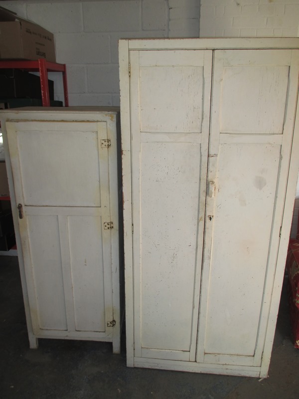 Two vintage painted cupboards