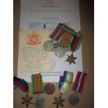 A WWII medal trio to stoker 1st class Frank Barber H.M.S Royal Oak & 4 other medals