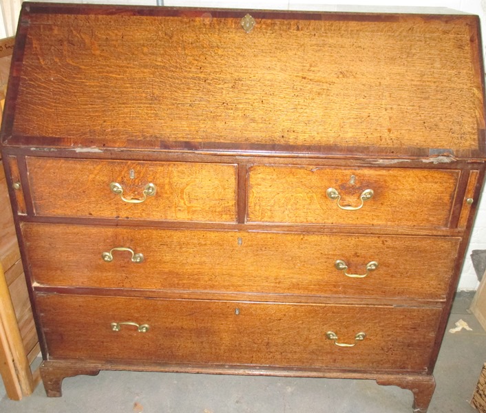 An 18th century Georgian oak bureau