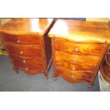 A pair of bed side drawer chests