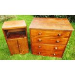 A 19th Century commode cabinet and a later pot cupboard