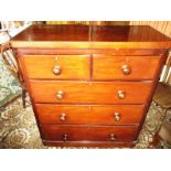 A Victorian mahogany 2 short over 3 long chest of drawers