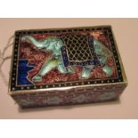 A silver enamelled pill box of Eastern design