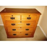 An early 20th century Satinwood chest of 2 short over 3 long drawers