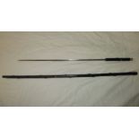 An ebonised holly sword stick