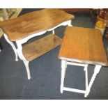 Two console tables with painted legs