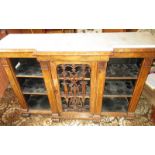 A 19th Century walnut breakfront side cabinet with marble top