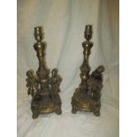 A pair of decorative table lamp bases