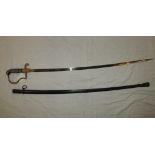 A German Eickhorn aluminium hilt sword with original scabbard