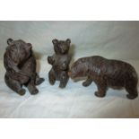 3 Vintage Black Forest bears