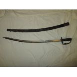 An Indian sabre and scabbard