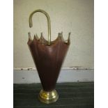 A continental copper and brass umbrella form stick stand