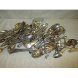 A large quantity of 18th century and later silver flatware's, approx. weight 2350g