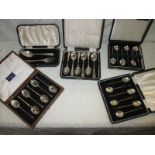 5 boxed sets of sterling silver cutlery items