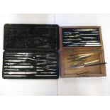 Two boxed sets of architects drawing instruments one by C Riefler