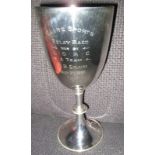 An Edwardian silver plated trophy engrave to front with Clare sports relay race, P B Grain, May 20th