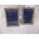 A two antique sterling silver photo frames c1910