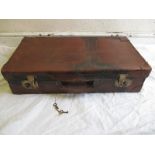 A vintage leather suitcase