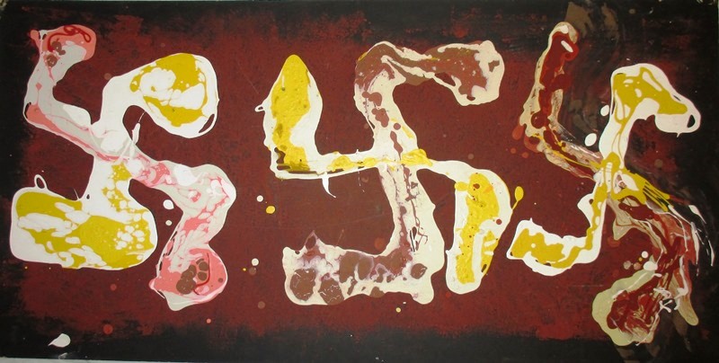 Ray Lowry: Mixed medium on board ‘Over cooked swastikas bacon & Eggs’ signed to reverse. Exhibited