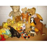 A large quantity of vintage teddy bears to include an early Minnie Mouse