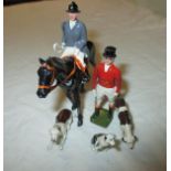 Early 20th century cast lead fox hunting figures by Britains ltd