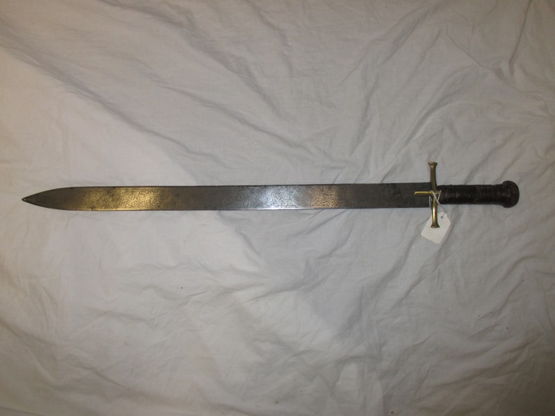 A brass hilted stabbing sword possibly Sudanese