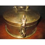 A vintage Asian brass food box