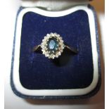 18ct gold diamond and sapphire ring