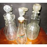 6 Vintage glass decanters