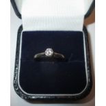 An 18ct white gold diamond solitaire ring