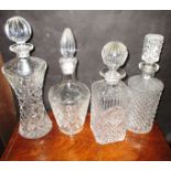 4 lead crystal decanters