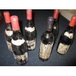 Six bottles of vintage red wine