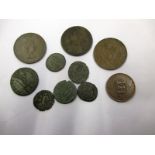 A quantity of antique and later bronze coins