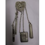 A sterling silver Chatelaine and accoutrements