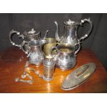 A quantity of silver and silver plated items