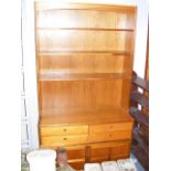 A Teak Retro Bookcase With Drawers Under