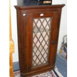 A Leaded Glass Wall Mounted Corner Unit