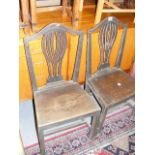 A Pair Of Early 20thC. Oak Dining Chairs