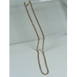 A Ladies 9ct Rope Chain Approx. 8.75g