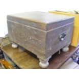 An Antique Bun Footed Oak Storage Box